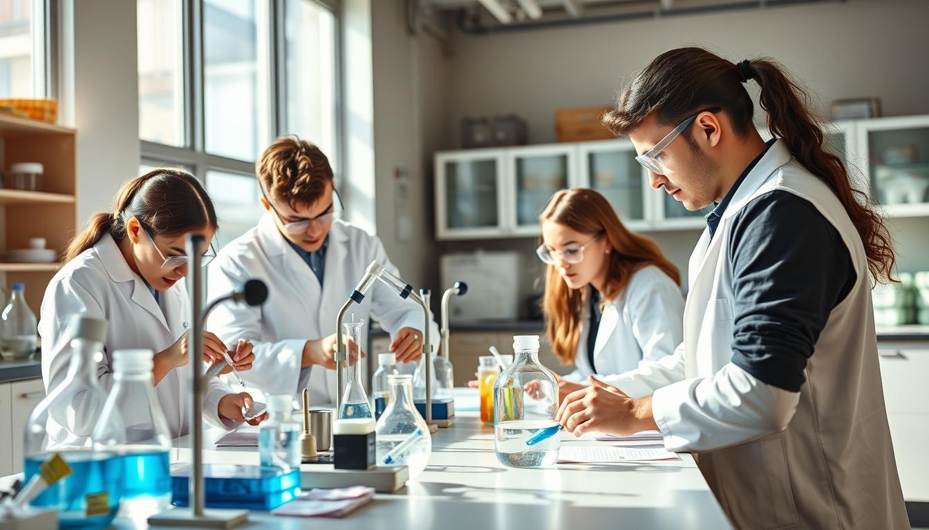Students collaborating in study space